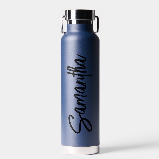 Personalized Name Script Typography Simple  Water Bottle (Front)