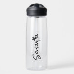 Personalized Name Script Typography Simple Water Bottle<br><div class="desc">This design may be personalized in the area provided by changing the photo and/or text. Or it can be customized by clicking Personalize this Template and then choosing the click to customize further option and delete or change the colour of the background, add text, change the text colour or style,...</div>
