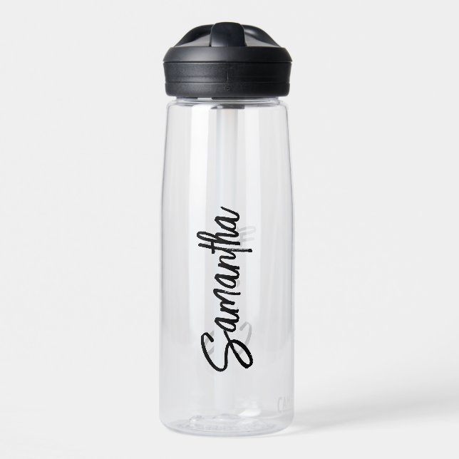 Personalized Name Script Typography Simple Water Bottle (Front)