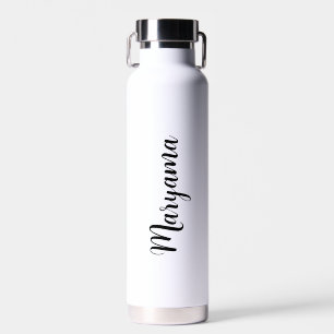 Personalized Name Script White Water Bottle