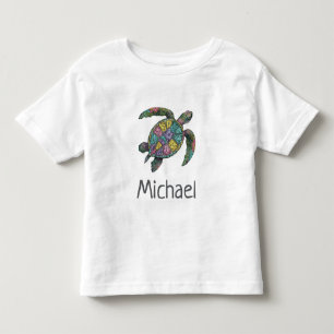 Personalized Name Sea Turtle Ocean  Nautical  Toddler T-shirt