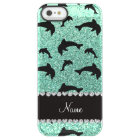 Personalized name seafoam green glitter dolphins