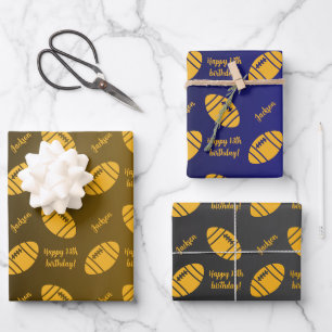 Personalized Name Sentiment Sport Theme Rugby Wrapping Paper Sheet