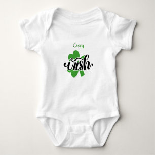 Personalized Name Shamrock Irish St Patricks Baby Bodysuit