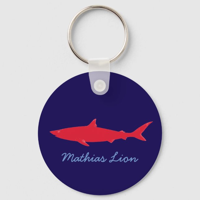 personalized name shark keychain (Front)