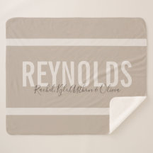Personalized Name Sherpa Throw Blanket