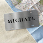 Personalized Name Silver Grey Metallic Elegant
