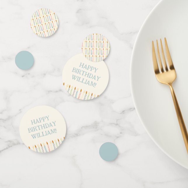 Personalized Name Simple Birthday Candles Party Confetti (Group)