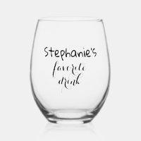 Personalized Name Simple Favourite Drink Chic