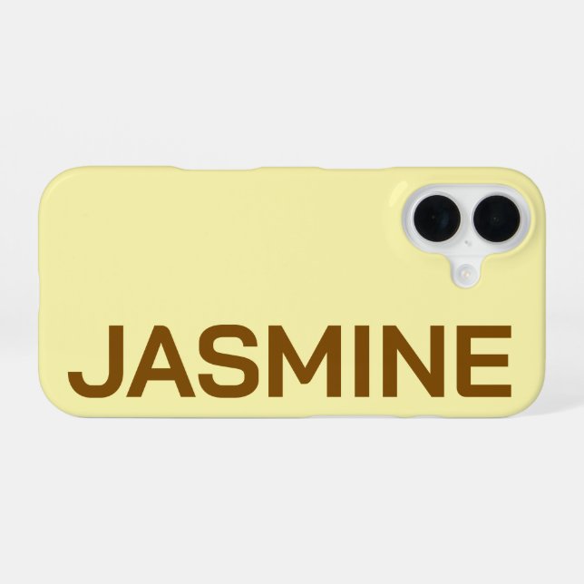 Personalized Name Simple Minimal Monogram Modern iPhone 16 Case (Back Horizontal)