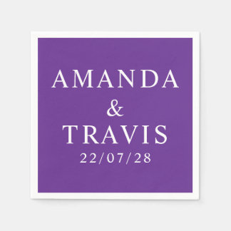 Personalized Name Simple Modern Minimal Wedding   Napkin