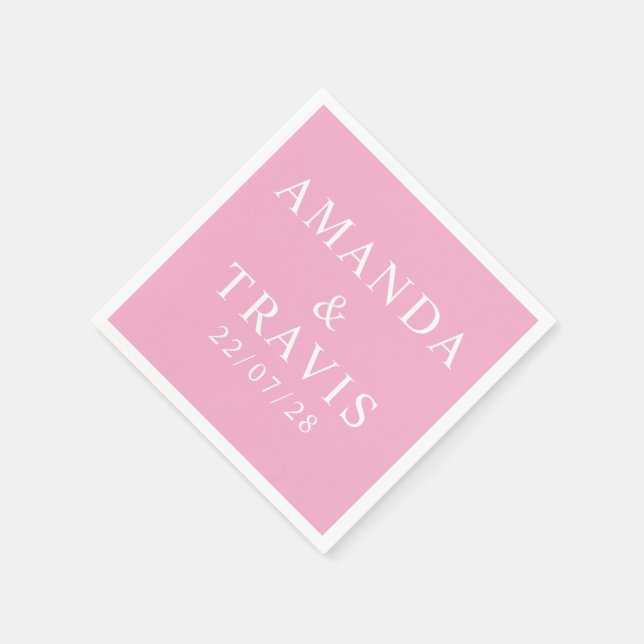 Personalized Name Simple Modern Minimal Wedding   Napkin (Corner)