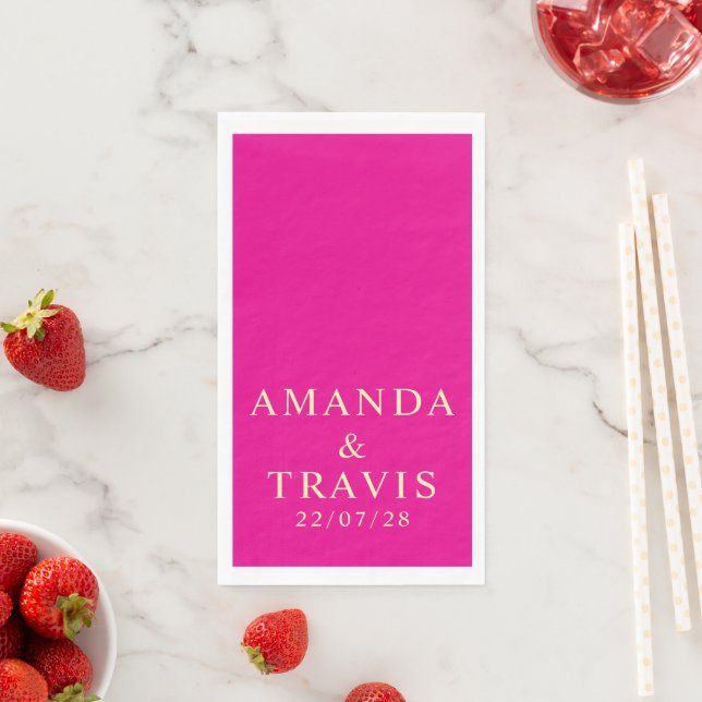 Personalized Name Simple Modern Minimal Wedding  Napkin (Insitu)