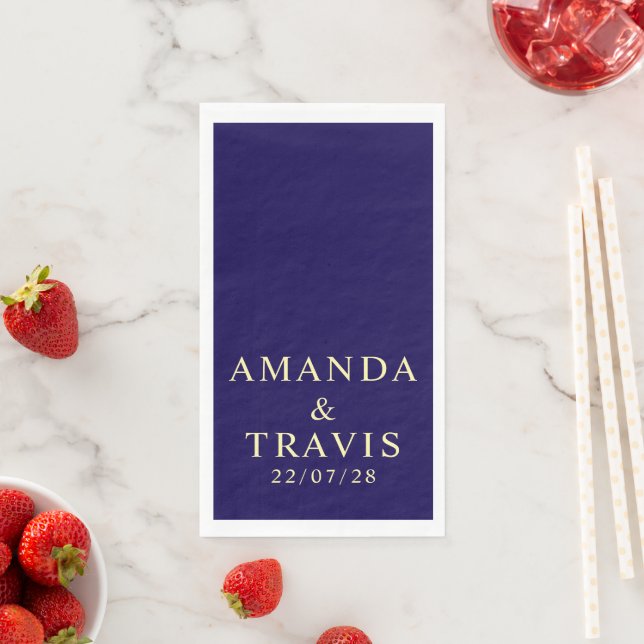 Personalized Name Simple Modern Minimal Wedding  Napkin (Insitu)