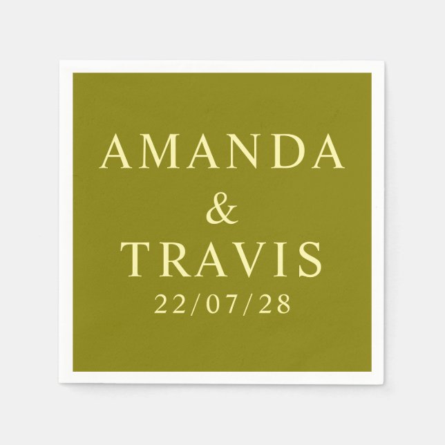 Personalized Name Simple Modern Minimal Wedding   Napkin (Front)