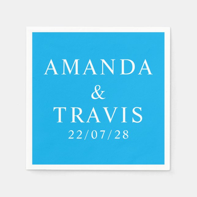 Personalized Name Simple Modern Minimal Wedding   Napkin (Front)
