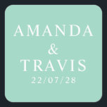 Personalized Name Simple Modern Minimal Wedding   Square Sticker<br><div class="desc">Personalized Name Simple Modern Minimal Wedding Square Stickers</div>
