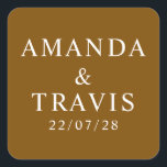 Personalized Name Simple Modern Minimal Wedding   Square Sticker<br><div class="desc">Personalized Name Simple Modern Minimal Wedding Square Stickers</div>