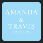 Personalized Name Simple Modern Minimal Wedding   Square Sticker<br><div class="desc">Personalized Name Simple Modern Minimal Wedding Square Stickers</div>