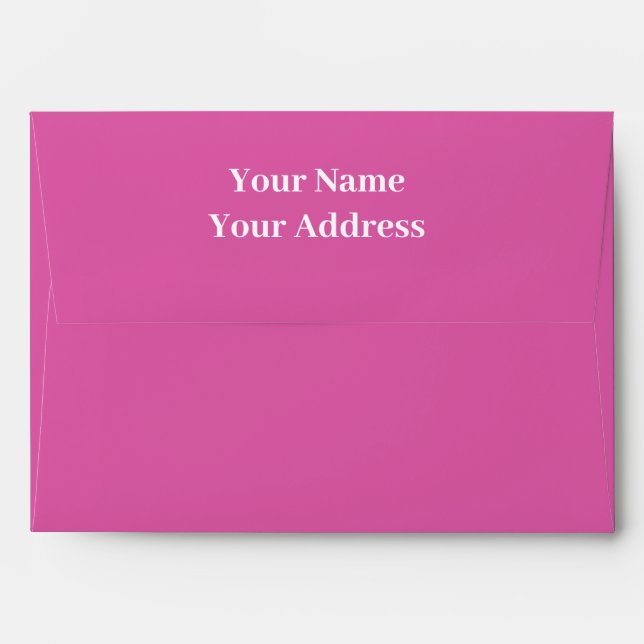Personalized Name Simple Modern Pink Colour Weddin Envelope (Back (Top Flap))