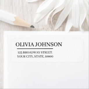 Personalized Name Simple Modern Return Address