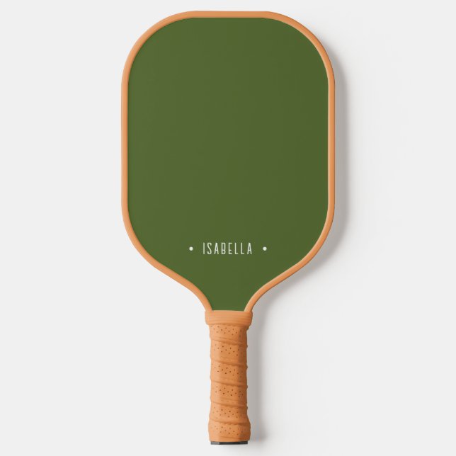 Personalized Name Simple Muted Green Pickleball Paddle (Front)