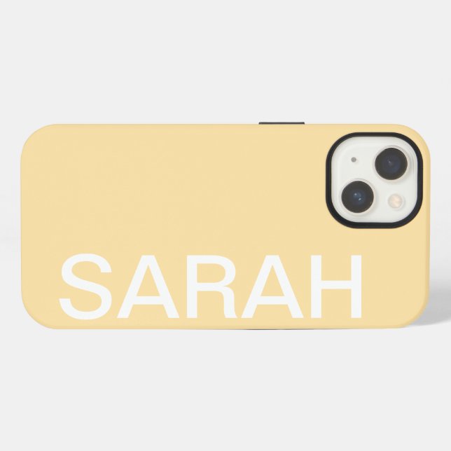 Personalized Name Simple Stylish Modern Beige iPhone Case (Back Horizontal)