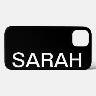 Personalized Name Simple Stylish Modern Black iPhone 13 Case