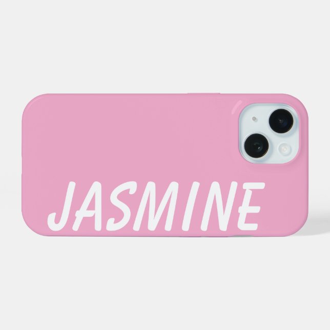 Personalized Name Simple Stylish Modern Minimal  iPhone 15 Case (Back Horizontal)
