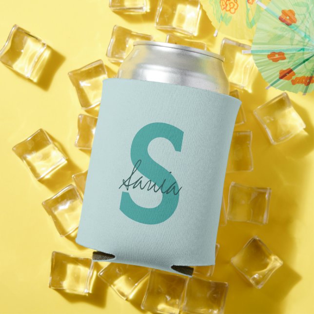 PERSONALIZED NAME SIMPLE STYLISH MODERN MONOGRAM CAN COOLER (In Situ Summer)