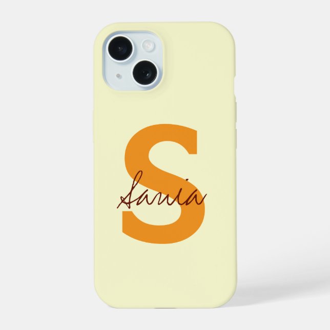 PERSONALIZED NAME SIMPLE STYLISH MODERN MONOGRAM iPhone 15 CASE (Back)