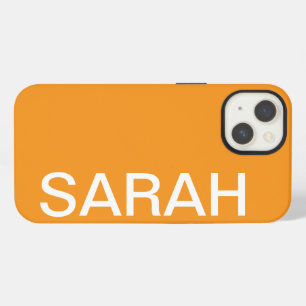 Personalized Name Simple Stylish Modern Orange iPhone 13 Case
