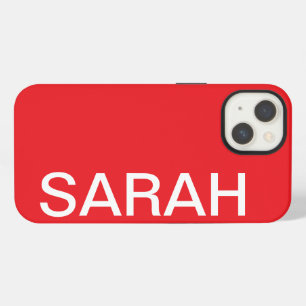 Personalized Name Simple Stylish Modern Red Colour iPhone 13 Case