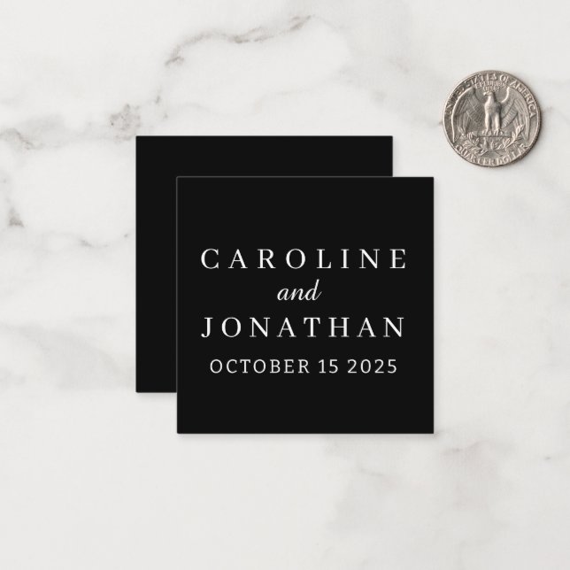 Personalized Name Simple Stylish Modern Wedding  Card (Front/Back In Situ)