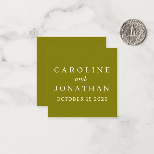 Personalized Name Simple Stylish Modern Wedding  Card (Front/Back In Situ)