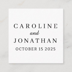 Personalized Name Simple Stylish Modern Wedding Enclosure Card