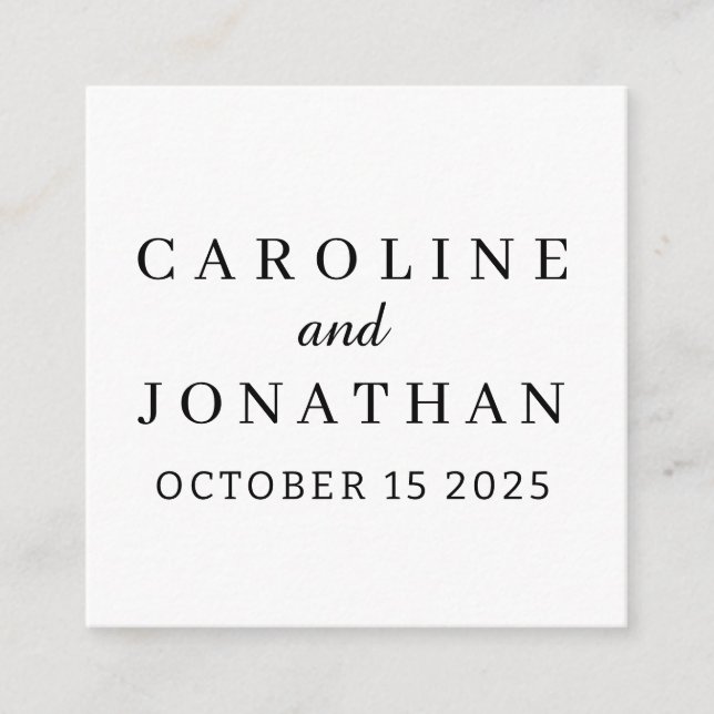 Personalized Name Simple Stylish Modern Wedding  Enclosure Card (Front)