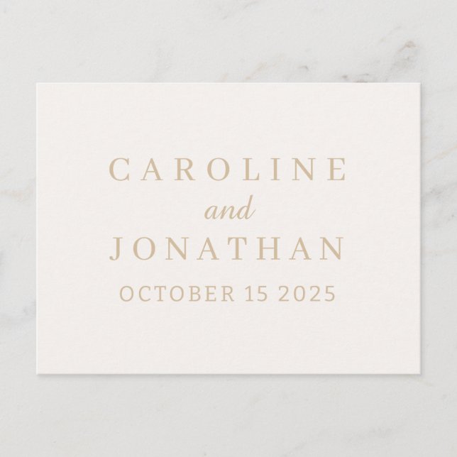 Personalized Name Simple Stylish Modern Wedding   Postcard (Front)