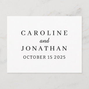 Personalized Name Simple Stylish Modern Wedding   Postcard