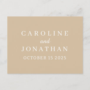 Personalized Name Simple Stylish Modern Wedding Postcard