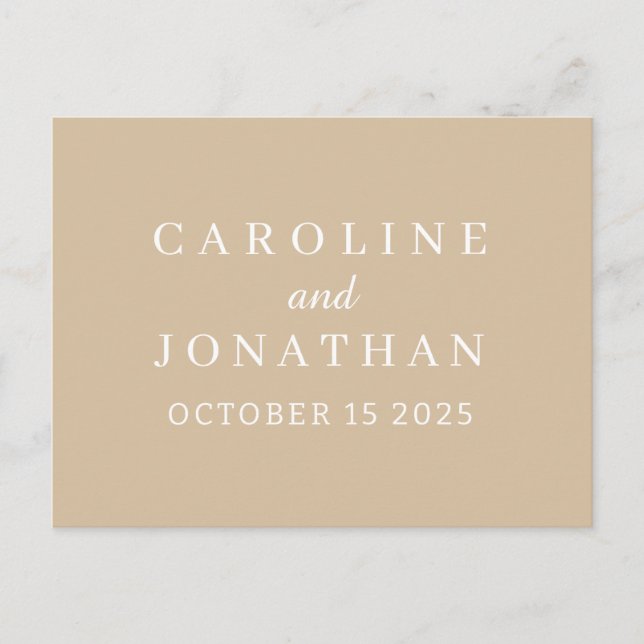 Personalized Name Simple Stylish Modern Wedding   Postcard (Front)
