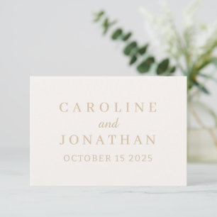 Personalized Name Simple Stylish Modern Wedding T Thank You Card