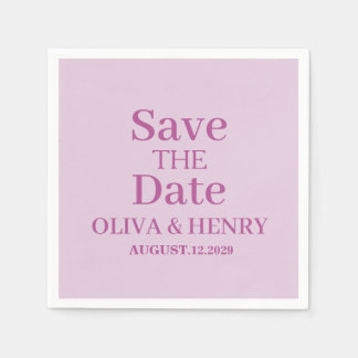 PERSONALIZED NAME SIMPLE STYLISH SAVE THE DATE NAPKIN