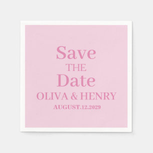 PERSONALIZED NAME SIMPLE STYLISH SAVE THE DATE NAPKIN
