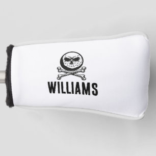 Personalized Name Skull Golf Ball And Crossbones Head Cover