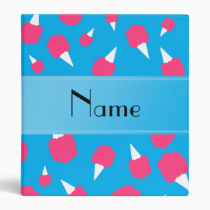 Personalized name sky blue cotton candy binder