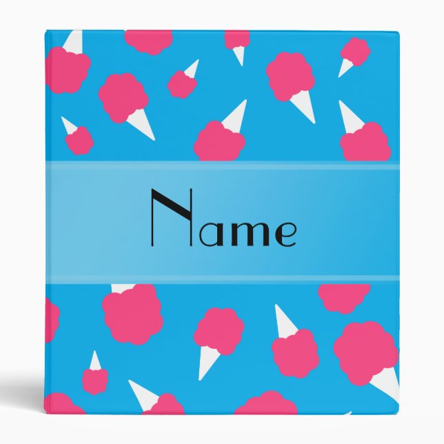 Personalized name sky blue cotton candy binder (Front)