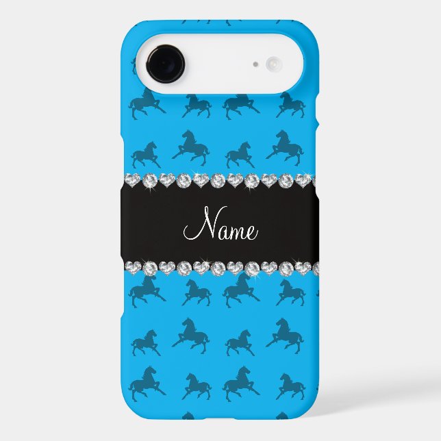 Personalized name sky blue horse pattern iPod touch (5th generation) case (Back)