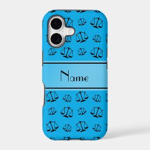 Personalized name sky blue justice scales