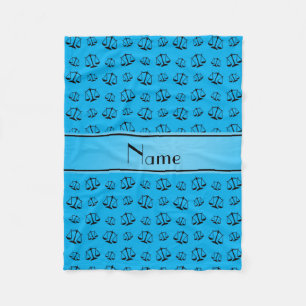 Personalized name sky blue justice scales fleece blanket